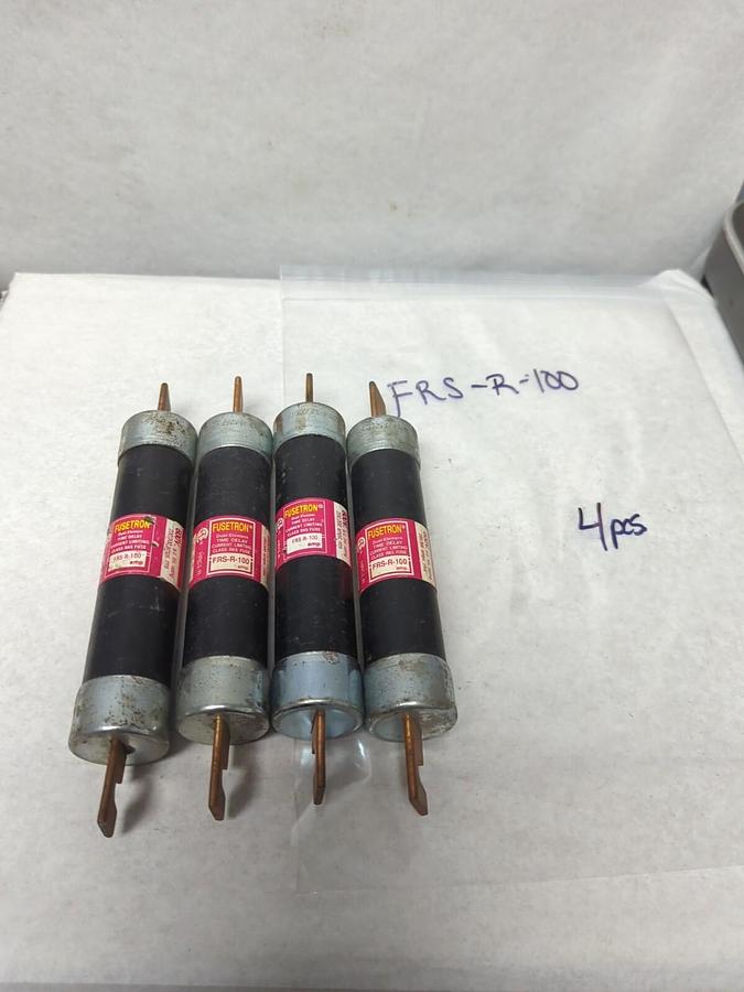 Used COOPER BUSSMANN,FRS-R-100,FUSETRON 100 AMP FUSE LOT OF 4 PRE-OWNED