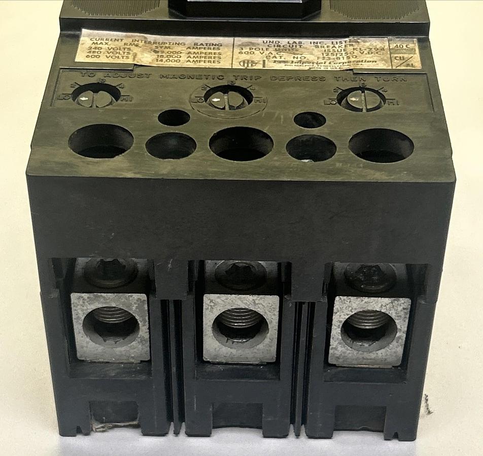 Used ITE,FJ3-B150,CIRCUIT BREAKER 150A 600V 3P