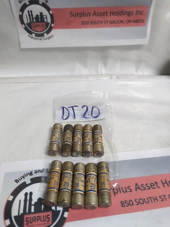 Used SHAWMUT,OT20,ONE-TIME 20 AMP FUSE LOT OF 10 PRE-OWNED