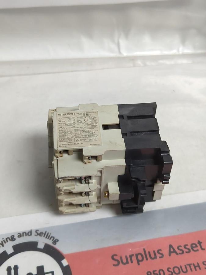 Used Mitsubishi,S-N35,60A 3 Pole Magnetic Contactor PRE-OWNED