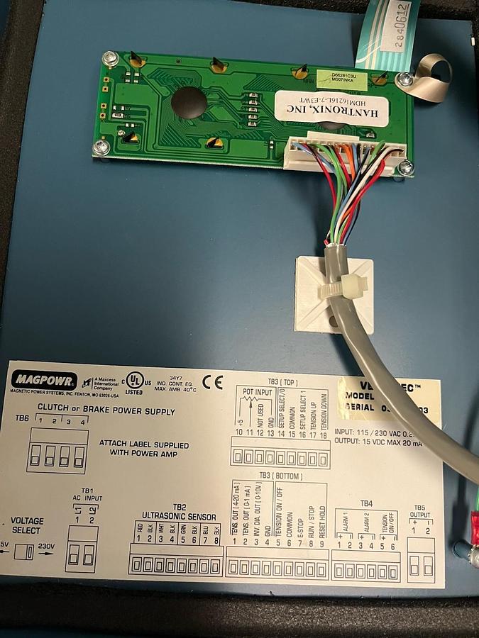 Used MAGPOWR VERSATEC,VTCE,WEB TENSION CONTROLLER W/ IPTE PRESSURE TRANSDUCER