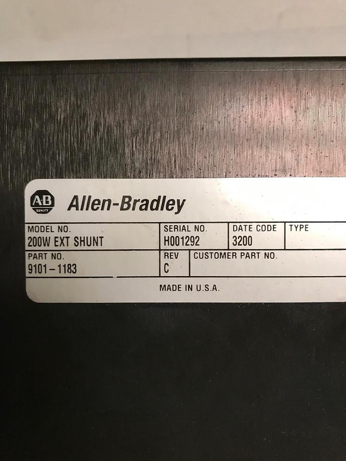 Used Allen Bradley,9101-1183,200W EXT SHUNT