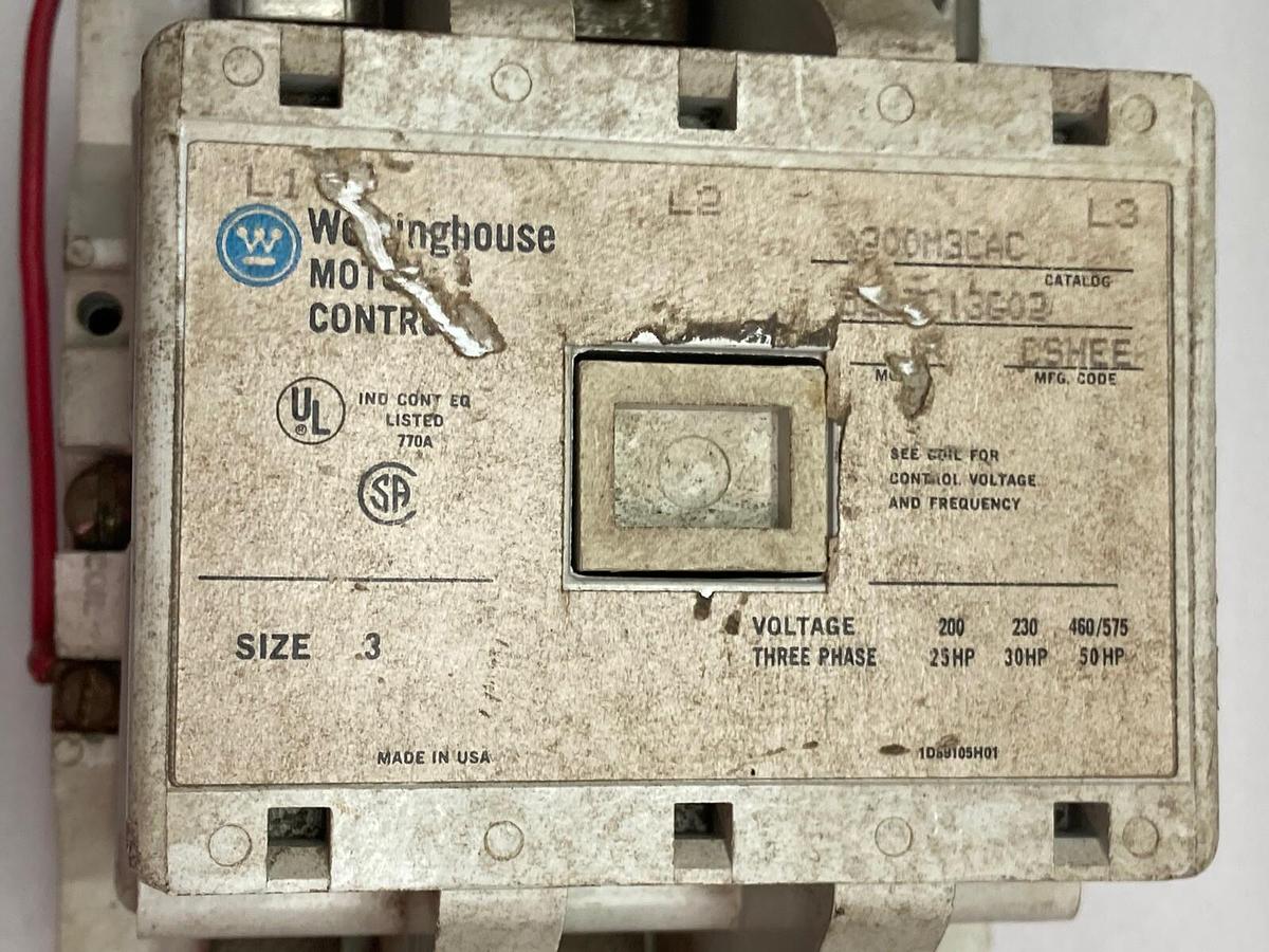 Used Westinghouse,A200M3CAC Size 3,Motor Starter without Relay