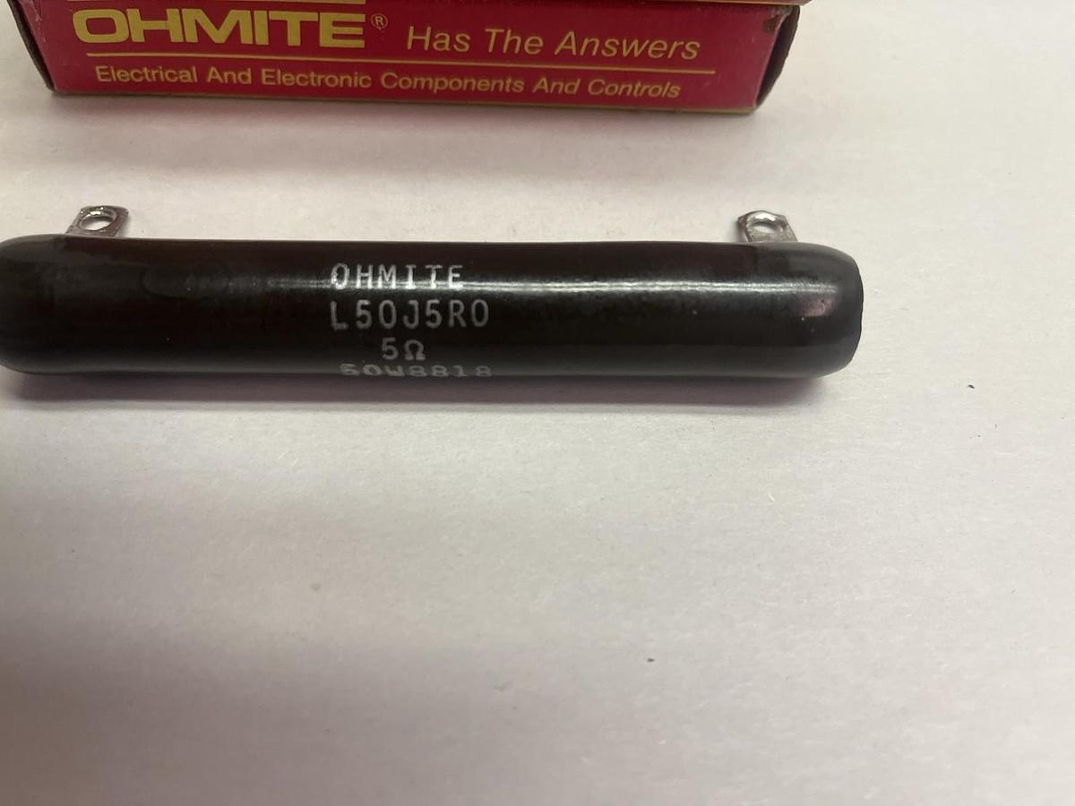 OHMITE,L50J5R0,RESISTOR 50 WATTS 5 OHMS LOT OF 4