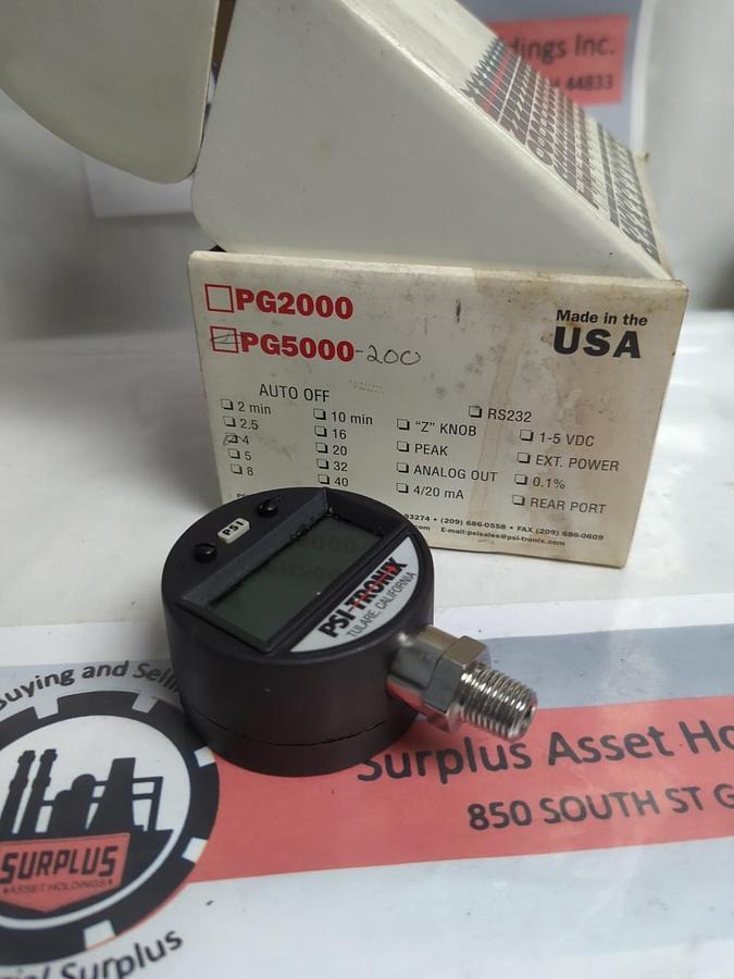 Used PSI-TRONIX,PG5000-200,DIGITAL PRESSURE GAGE NOS