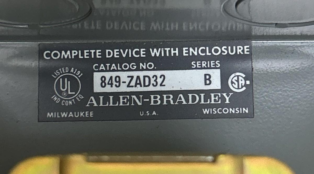 Used ALLEN BRADLEY,849-ZAD32,PNEUMATIC TIMING RELAY
