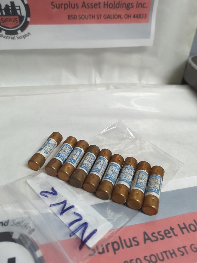 Used LITTELFUSE,NLN2,ONE-TIME 2 AMP FUSE LOT OF 9 PRE-OWNED