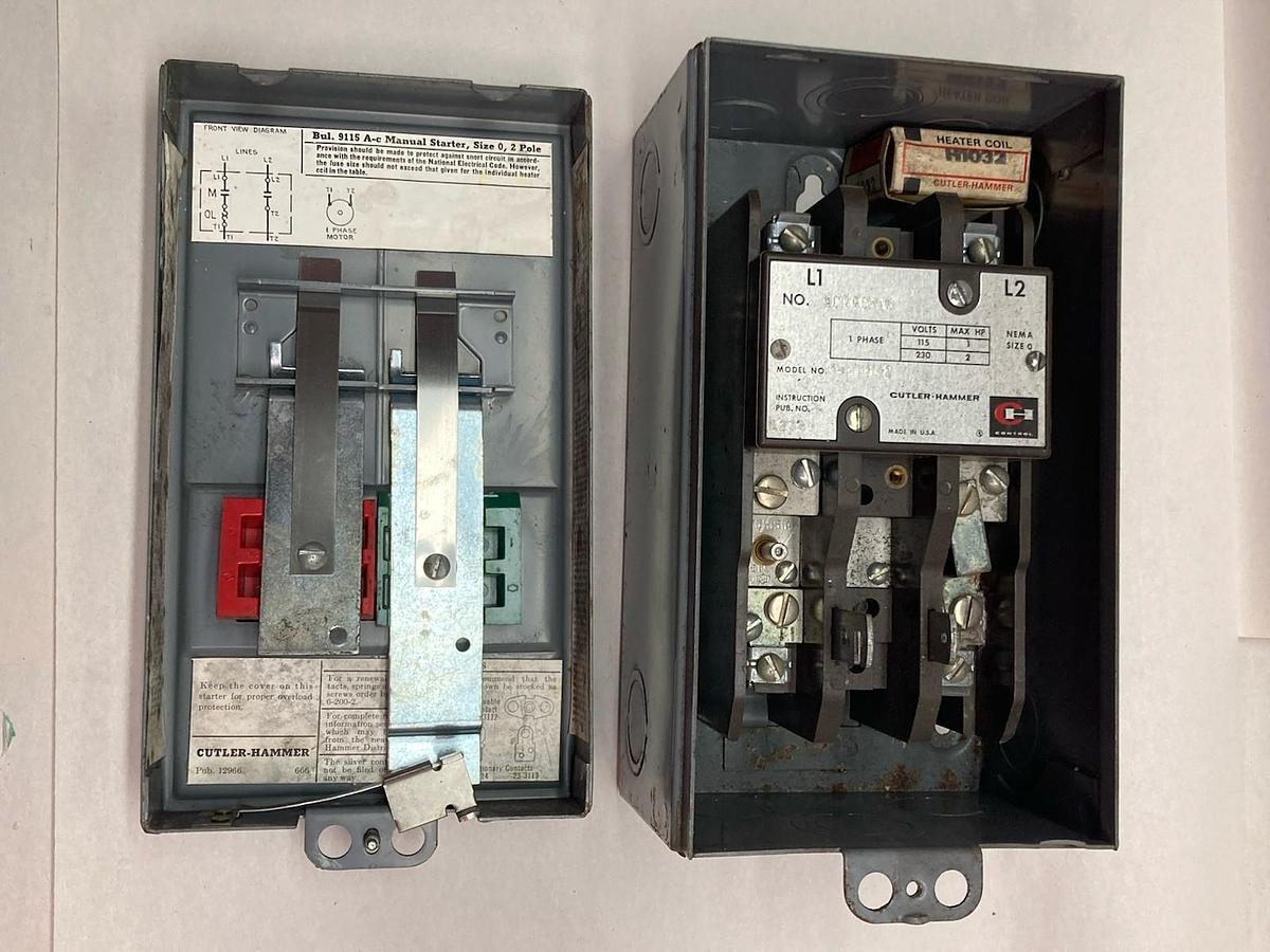Used Cutler-Hammer,9115H169K,1-Phase Manuel Motor Starter Nemna Size 0