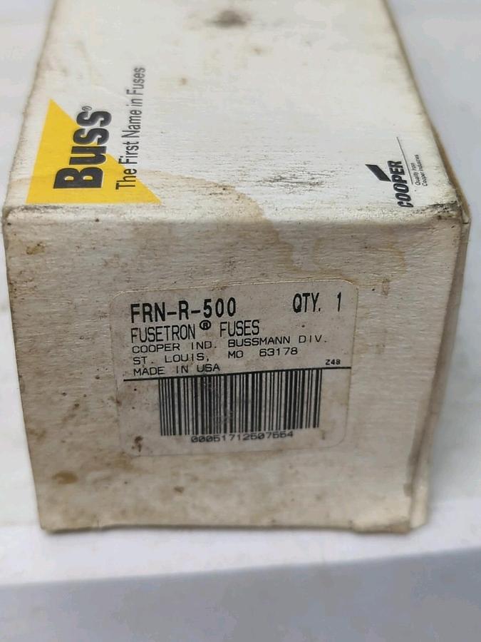 COOPER BUSSMANN,FRN-R-500,FUSETRON 500 AMP FUSE NOS