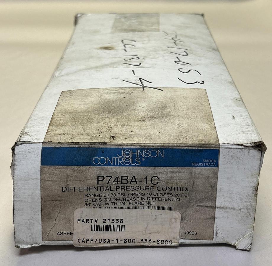 JOHNSON CONTROLS,P74BA-1C,DIFFERENTIAL PRESSURE CONTROL NOS