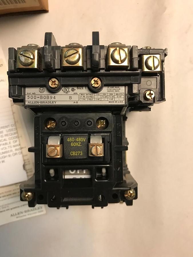 Used Allen Bradley,500-BOB94,AC Contactor Size 1 NOS
