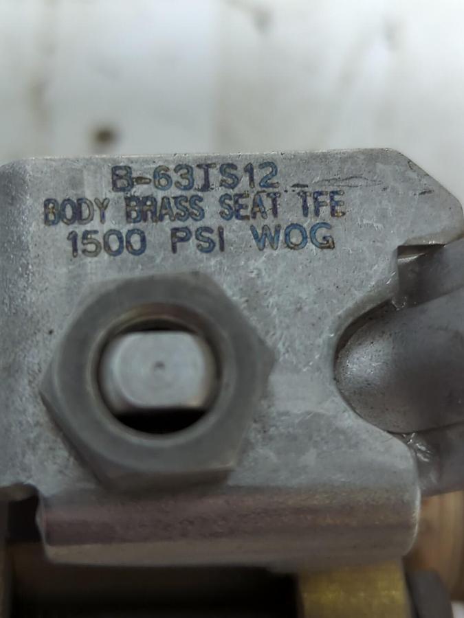 WHITNEY,B-63TS12,3/4 INCH BALL VALVE 1500 PSI NOS