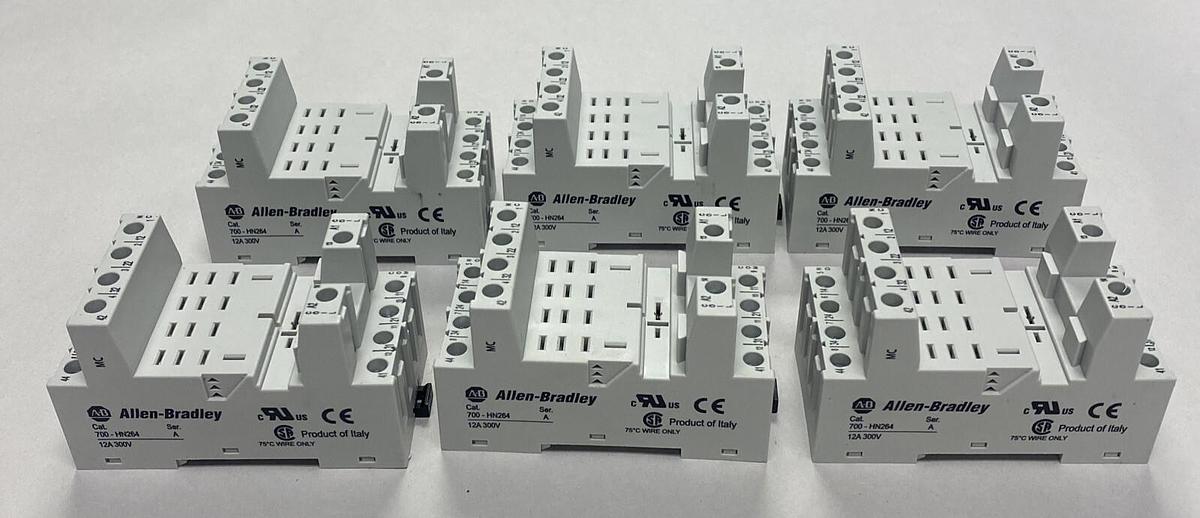ALLEN BRADLEY,700-HN264,SER A RELAY SOCKET LOT OF 6 NEW NO BOX