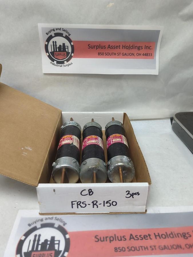 Used COOPER BUSSMANN,FRS-R-150,FUSETRON 150 AMP FUSE LOT OF 3 PRE-OWNED