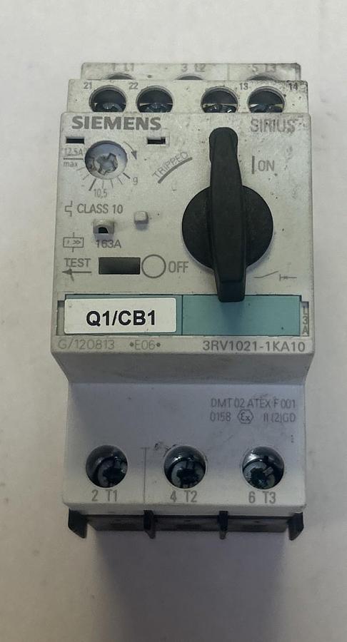 Used SIEMENS,3RV1021-1KA10,MOTOR STARTER