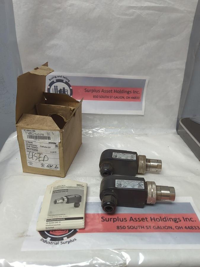 Used KROM SHRODER,84315200,UV DETECTOR 220/240VDC 50/60HZ UVS-10D0G1 LOT OF 2 USED