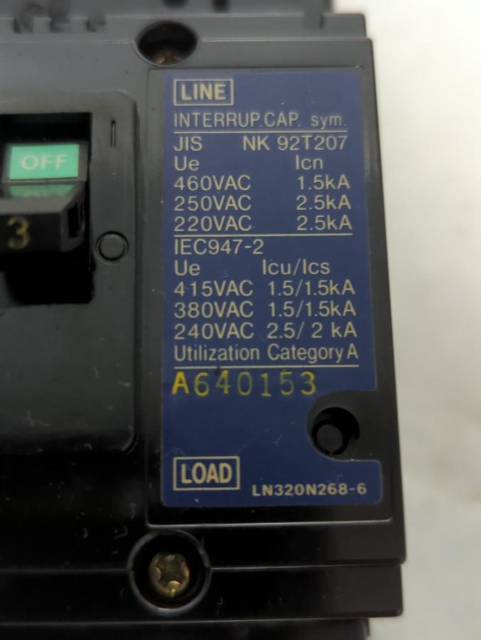 MITSUBISHI,NF30-CS,CIRCUIT BREAKER 3 AMP 3-POLE NOS