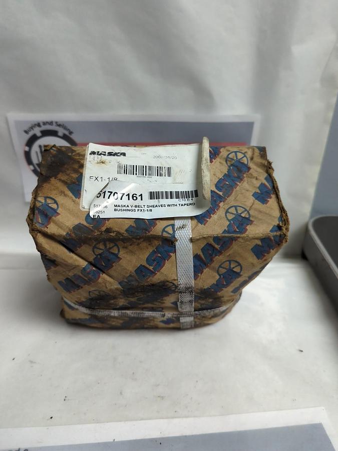 Used MASKA,FX1-1/8,V-BELT SHEAVE WITH TAPERED BUSHINGS NOS
