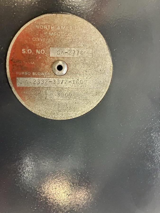 Used North American,2332-33/2-T6C,Turbo Blower 3000CFM 60HP 3560RPM