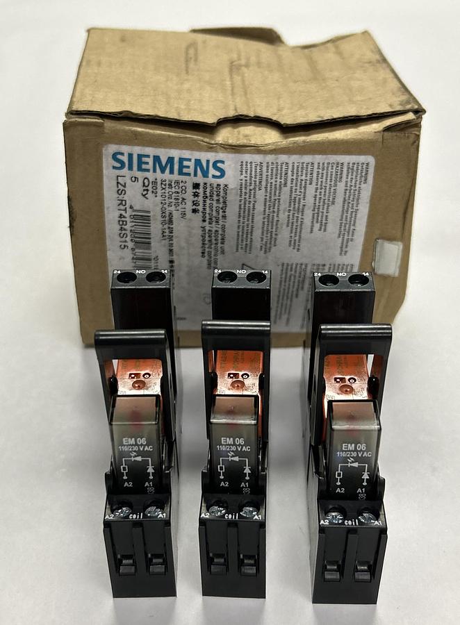 SIEMENS,LZS:RT4B4S15,PLUG-IN RELAY LOT OF 3 NOS
