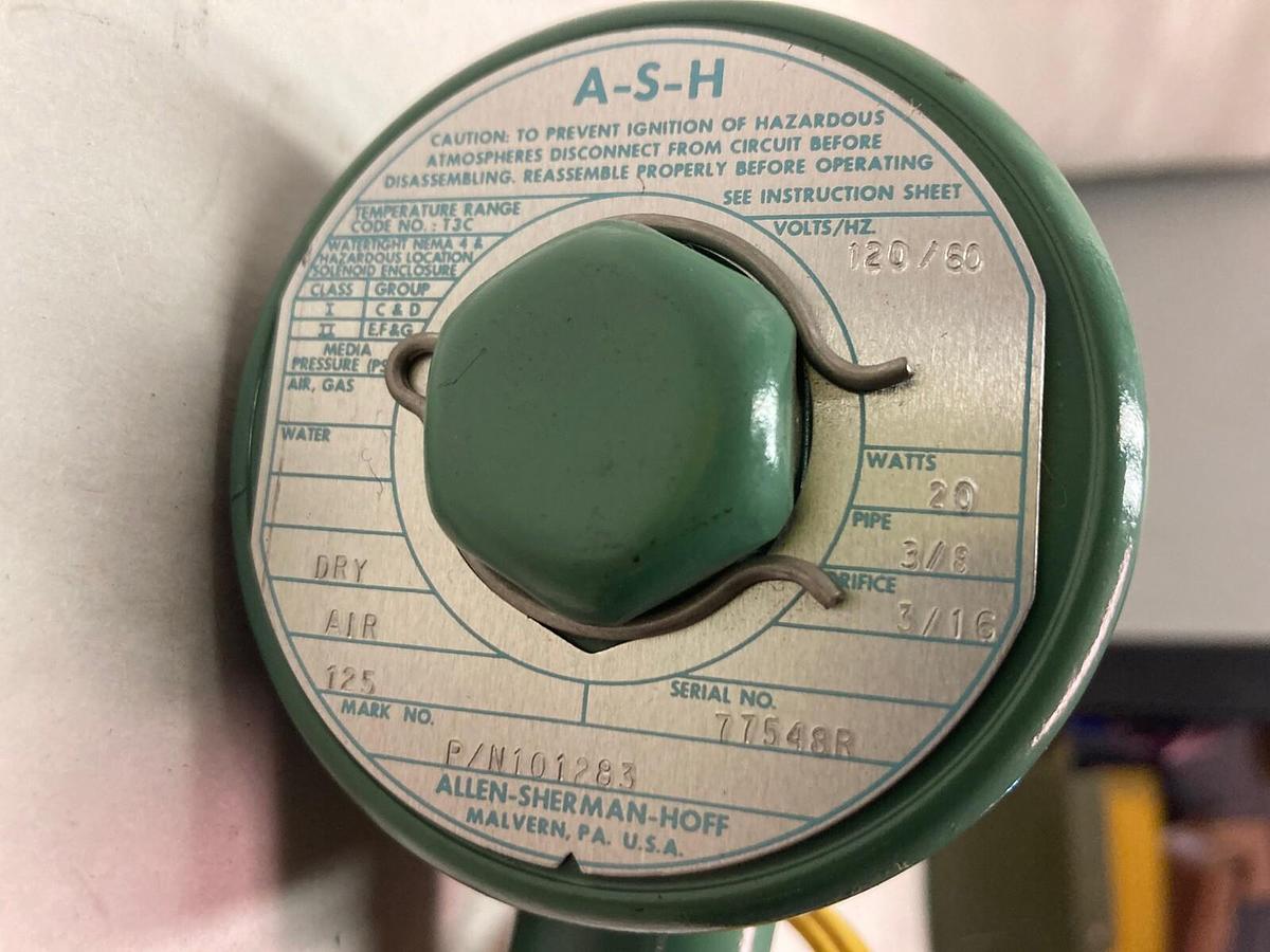 Used A-S-H,101283,Solenoid Valve 20W 3/8 Inch Pipe