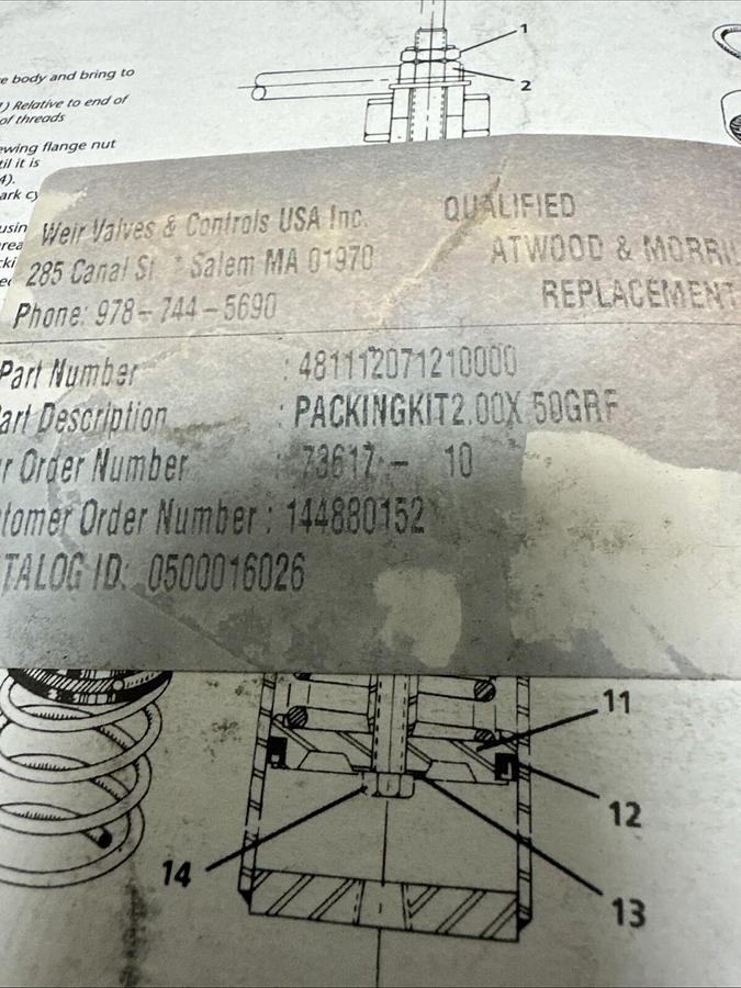 Used Weir,481112071210000,Packing Kit 2.00x50GRF