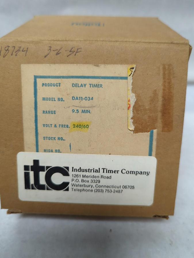 GENERAL TIME,DA11-034,DELAY TIMER RANGE 9.5 MIN 20A 125/250VAC NOS
