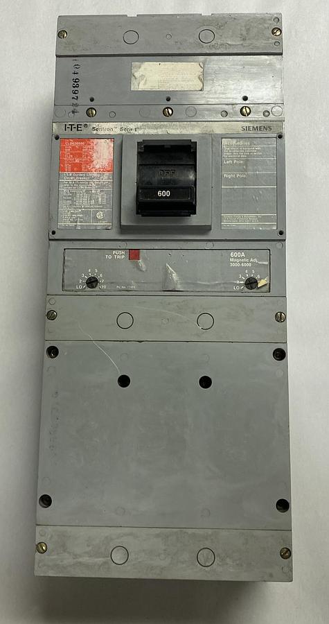 Used ITE SIEMENS,CLD62B600,CIRCUIT BREAKER 600A 600V