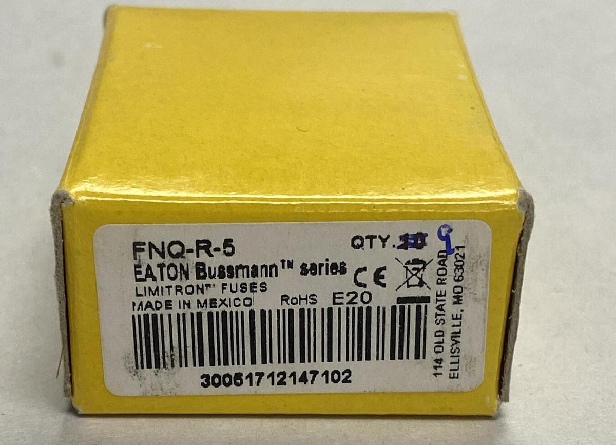 COOPER BUSSMANN,FNQ-R-5,LIMITRON 5 AMP FUSE LOT OF 9 NEW