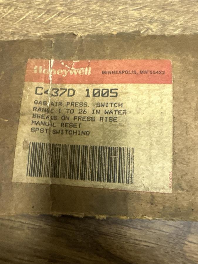 Honeywell,C437D-1005,Gas Air Pressure Switch