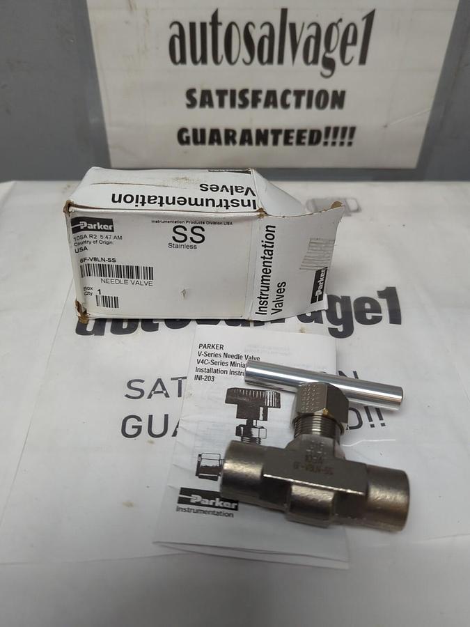 PARKER,6F-V8LN-SS,NEEDLE VALVE 316SS 3/8 INCH FEMALE