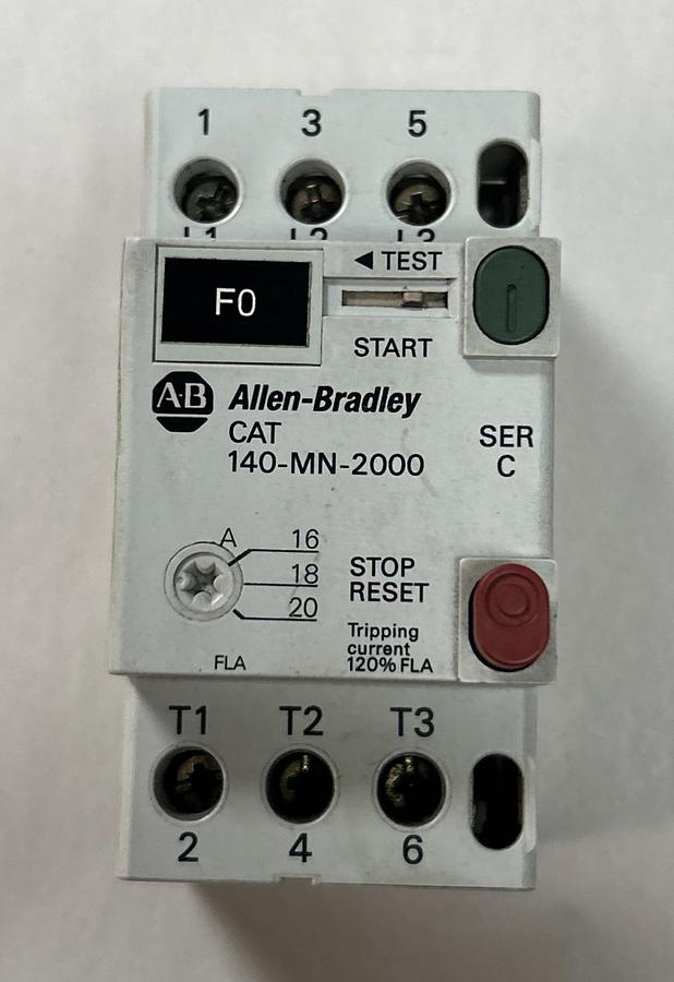 Used ALLEN BRADLEY,140-MN-2000,MANUAL MOTOR STARTER 16-20A
