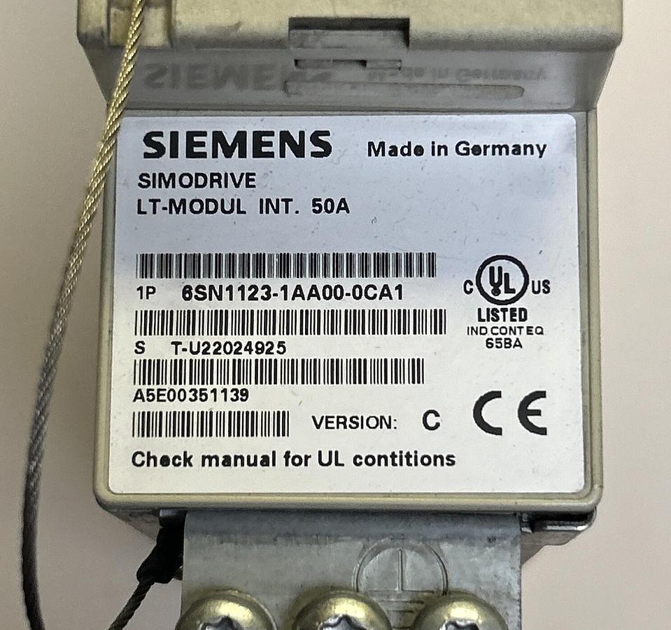Used SIEMENS,6SN1123-1AA00-0CA1,POWER MODULE W/ 6SN1122-0BA11-0AA1
