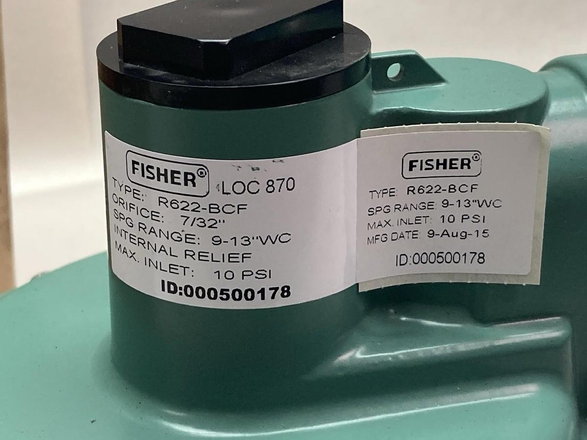 Used Fisher,R622-BCF,2nd Stage LP Regulator 1/2" FPT Inlet x 1/2" FPT Outlet 10psi
