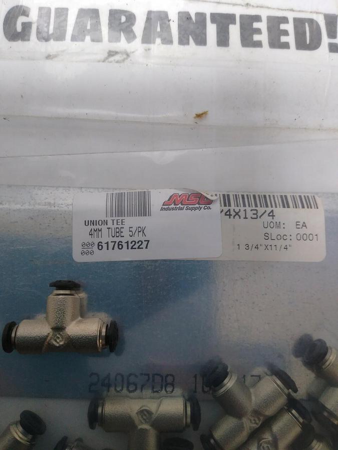 UNBRANDED,61761227,TUBE UNION TEE 4MM OD NICKLE PLATED BRASS LOT OF 17