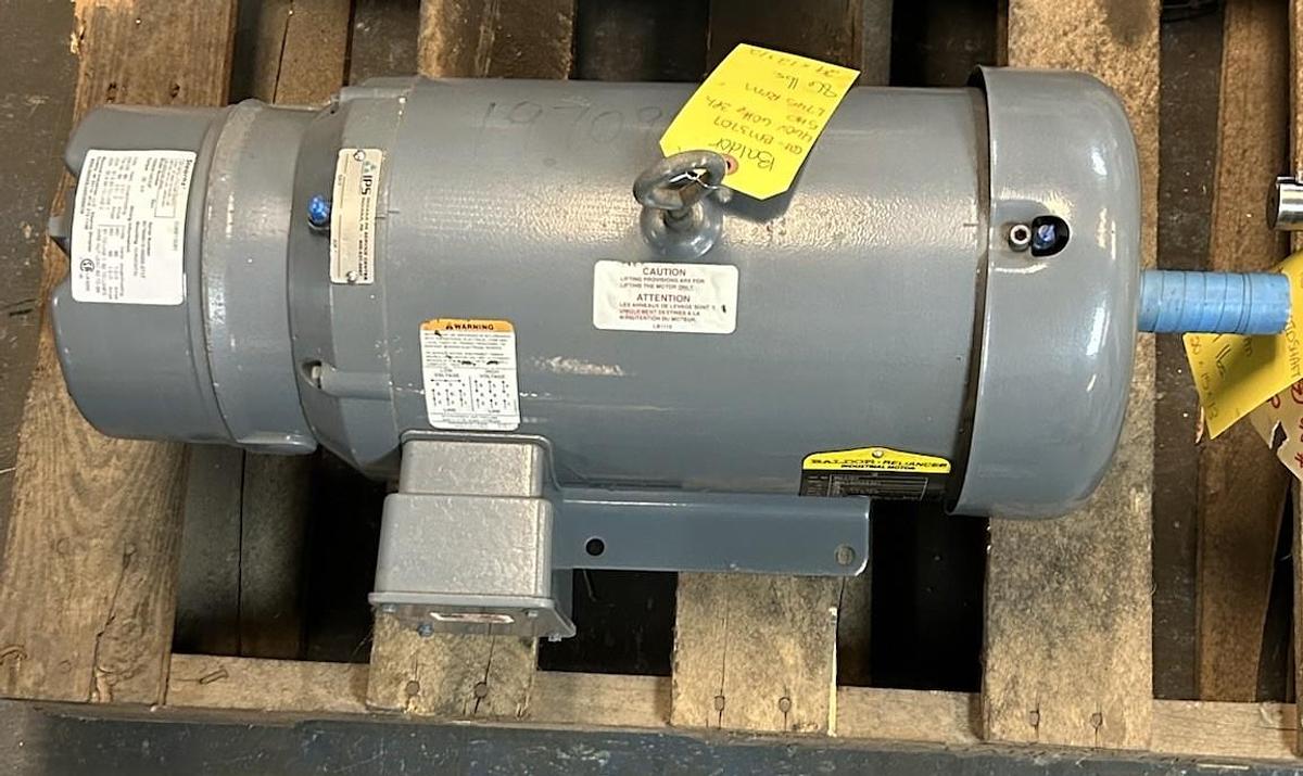 Used BALDOR,BM3707,BRAKE MOTOR 5HP 208-230/460V 1745RPM 215 FRAME 105606100DQF BRAKE