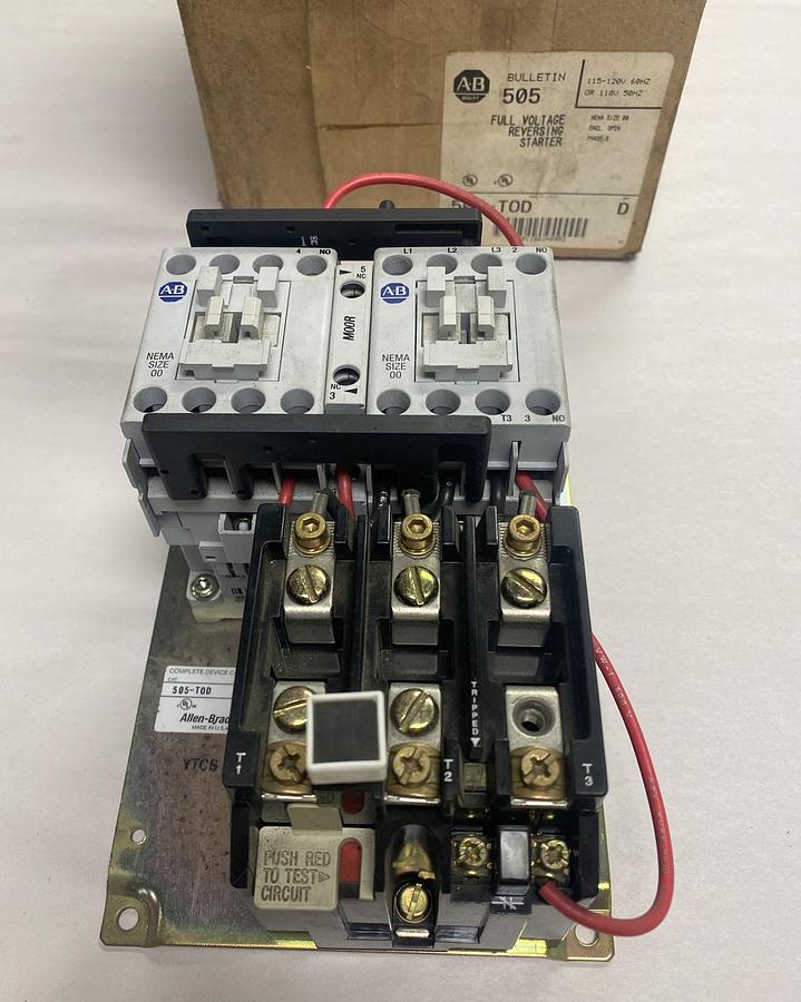 Allen Bradley,505-T0D,Ser D Reversing Starter Size 00 NOS