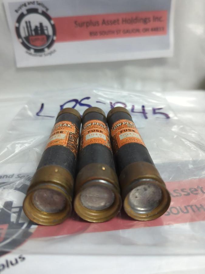 Used COOPER BUSSMANN,LPS-R-45,LOW-PEAK 45 AMP FUSE LOT OF 3 PRE-OWNED