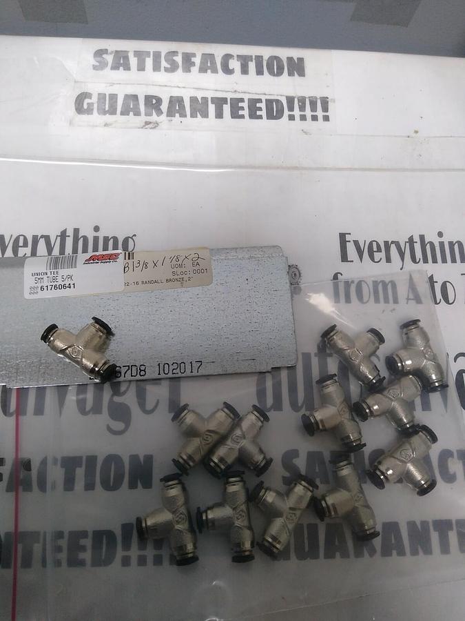 Used UNBRANDED,61760641,TUBE UNION TEE 5MM 0D NICKLE PLATED BRASS LOT OF 12