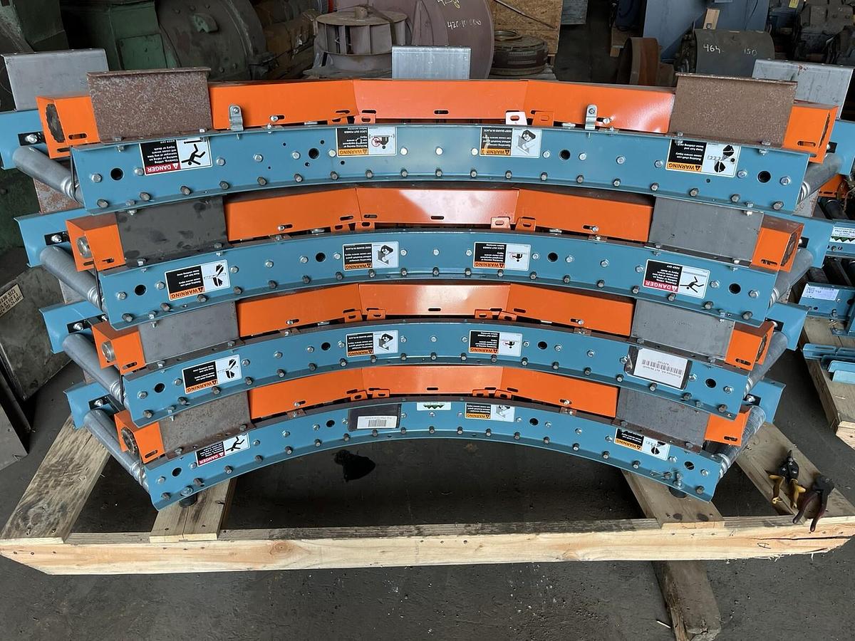 Used TGW ERMANCO,18XR40,XenoROL CONVEYOR 16" Roller 45 Degree Curve Section 1 piece