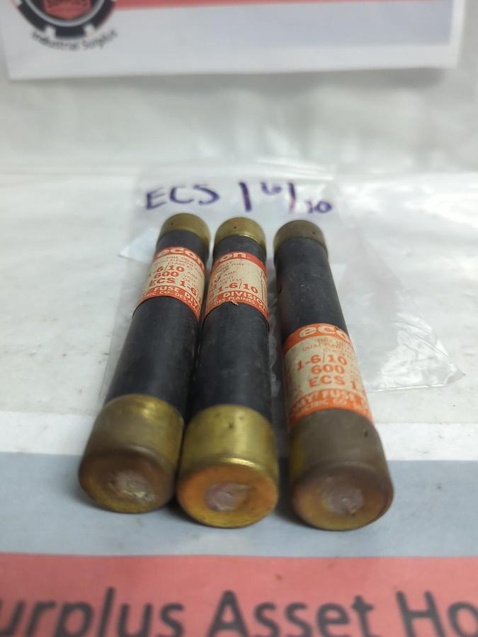 Used CEFCO,ECS 1-6/10,TIME-DELAY 1-6/10 AMP FUSE LOT OF 3 PRE-OWNED