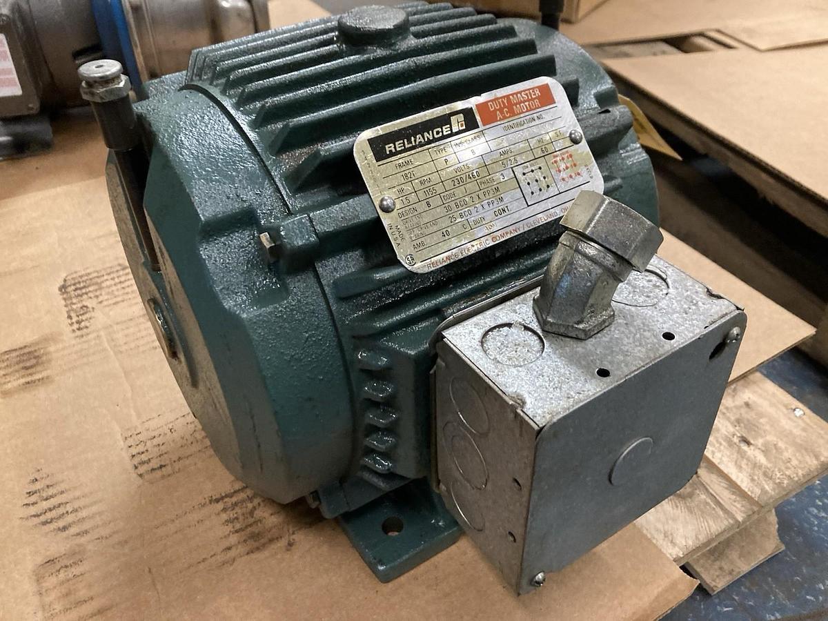 Used Reliance,P18G2035C,3-Phase A-C Motor 1.5HP 1155RPM 230/460V 182T Frame
