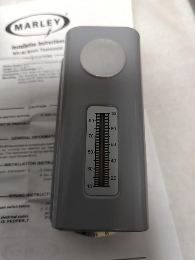 MARLEY,WR-80,STYLE B2M ROOM THERMOSTAT 20-80 DEG RANGE NOS