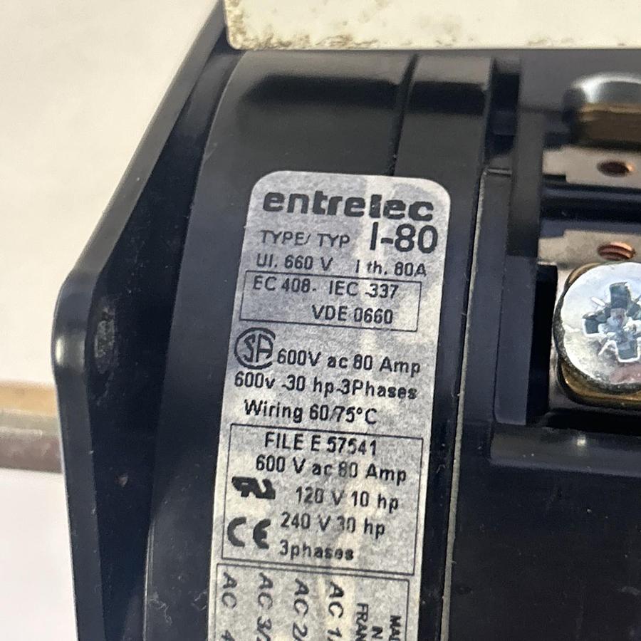 Used ENTRELEC,TYPE I-80,ROTARY CAM SWITCH
