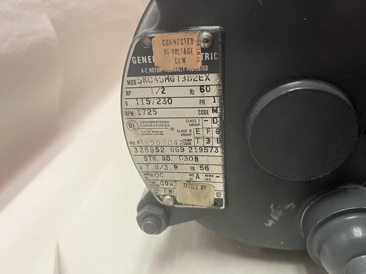 Used General Electric,5KC45MG1382EX,Single Phase Motor 1/2Hp 1725rpm Frame 56