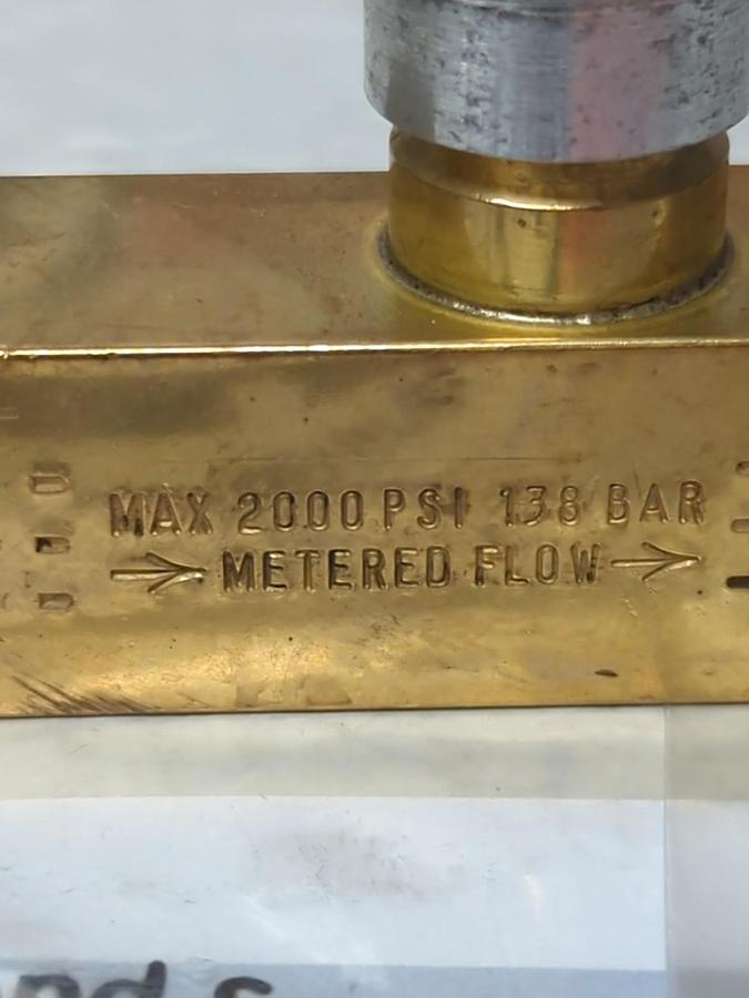 Used PARKER,PF600B,FLOW CONTROL VALVE 2000 PSI 138 BAR PRE-OWNED