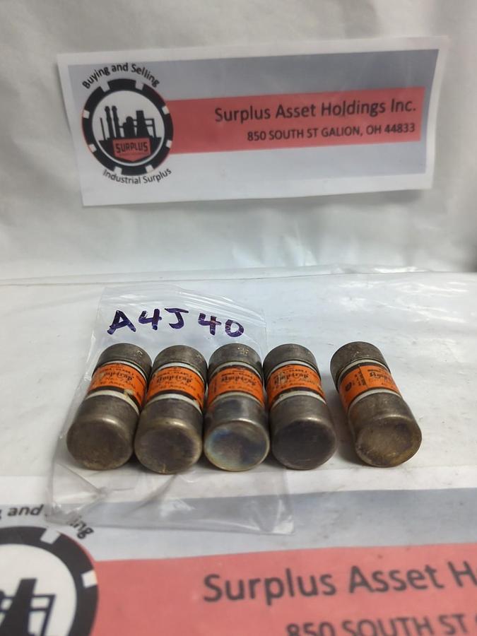 Used GOULD SHAWMUT,A4J40,AMP-TRAP 40 AMP FUSE LOT OF 5 PRE-OWNED