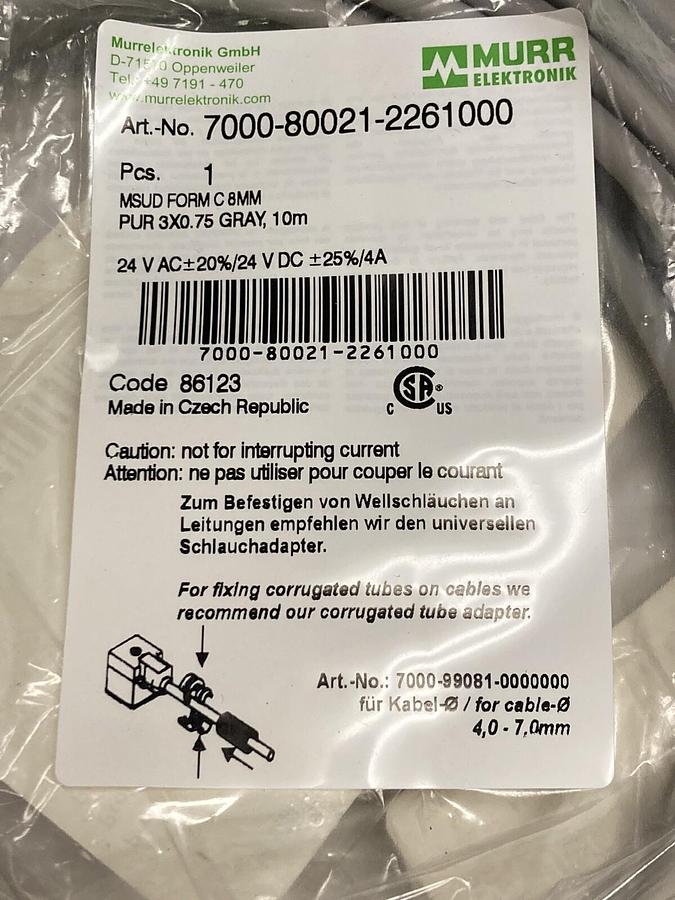 Murr,7000-80021-2261000 MSUD,Valve Plug C-8MM