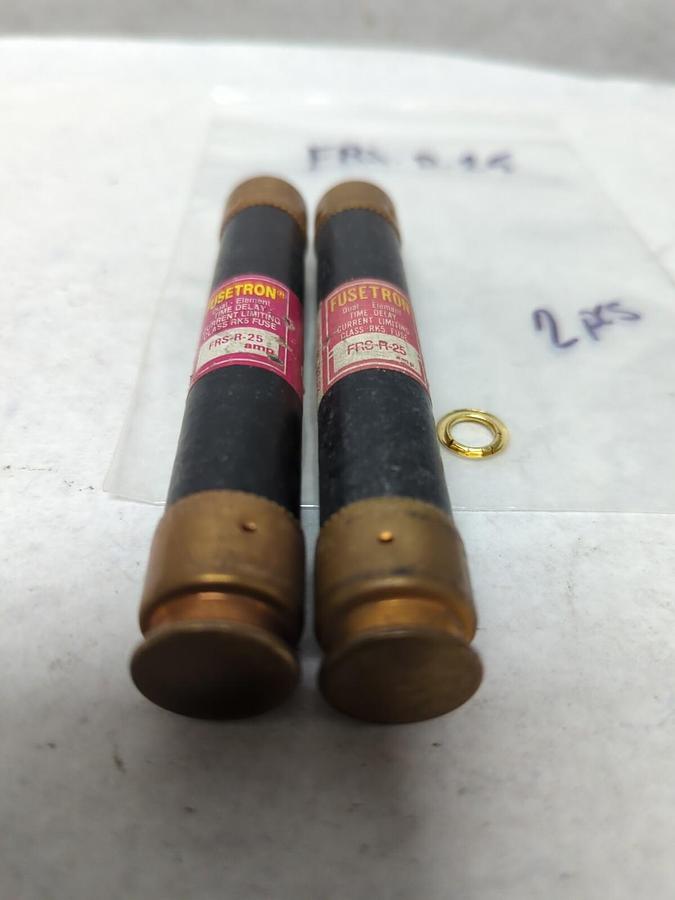 Used COOPER BUSSMANN,FRS-R-25,FUSETRON 25 AMP FUSE LOT OF 2 PRE-OWNED