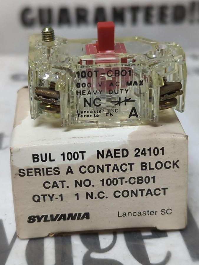 SYLVANIA,100T-CB01,SERIES-A CONTACT BLOCK NEW IN BOX